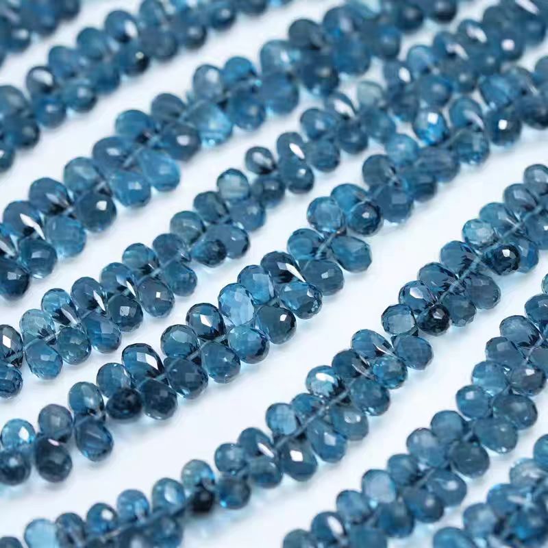 Jewelry Making London - 6A Londres Topacio azul gota facetada